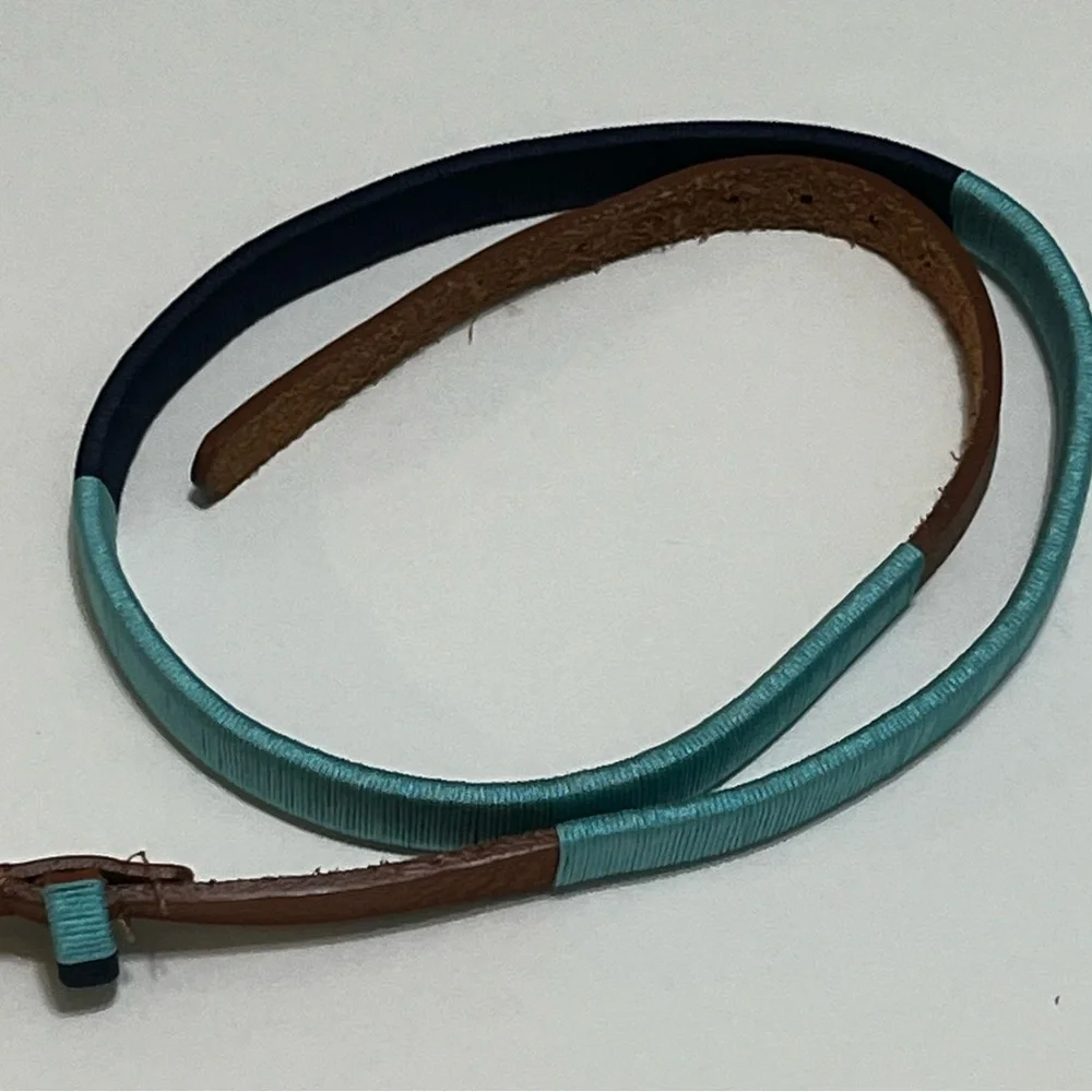 J. Crew Brown and Blue Belt Sleek Design